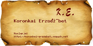Koronkai Erzsébet névjegykártya