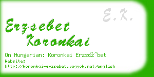 erzsebet koronkai business card